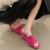 LBSFY  -  2024 Summer Open Toe Women Slippers Fashion Elegant Wedges Heel Slides Ladies Elegant Party Dress Sandalias